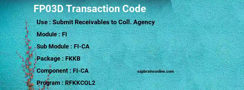 SAP FP03D transaction code