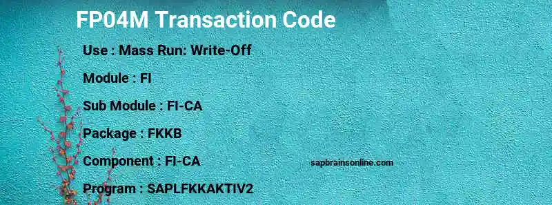 SAP FP04M transaction code