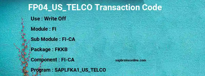 SAP FP04_US_TELCO transaction code