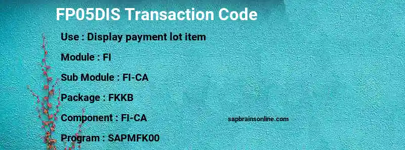 SAP FP05DIS transaction code