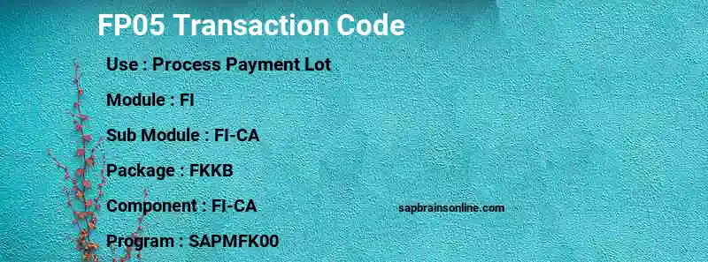 SAP FP05 transaction code