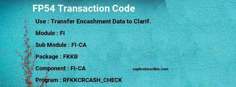 SAP FP54 transaction code