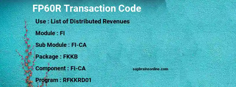 SAP FP60R transaction code