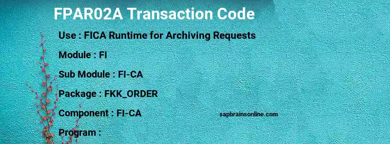 SAP FPAR02A transaction code