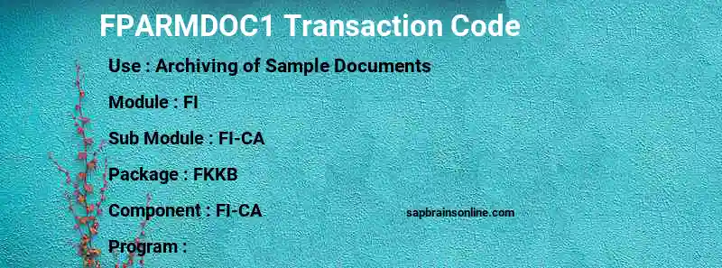 SAP FPARMDOC1 transaction code