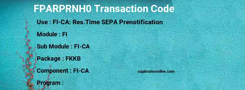 SAP FPARPRNH0 transaction code