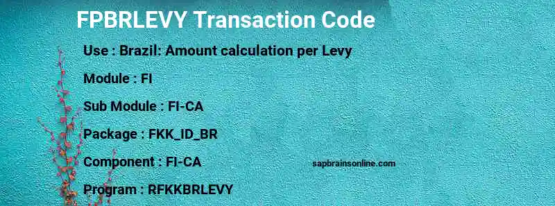 SAP FPBRLEVY transaction code
