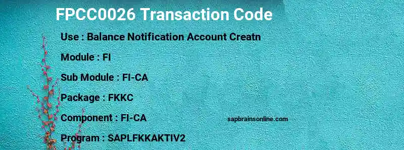 SAP FPCC0026 transaction code