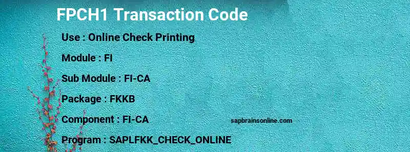 SAP FPCH1 transaction code