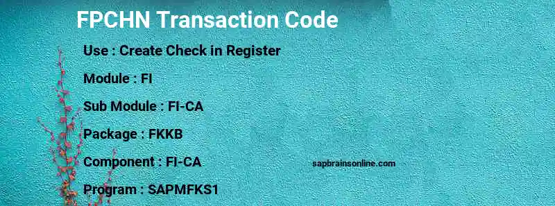 SAP FPCHN transaction code