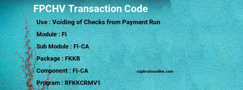 SAP FPCHV transaction code
