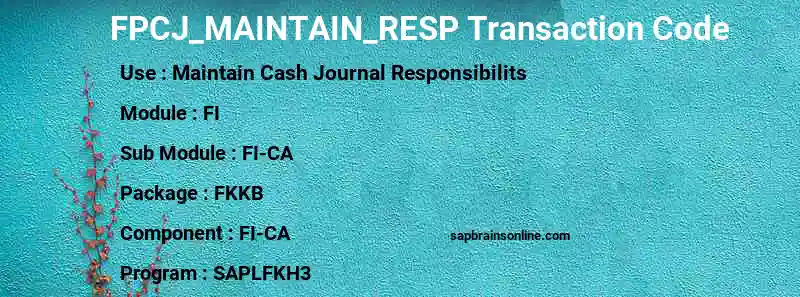 SAP FPCJ_MAINTAIN_RESP transaction code