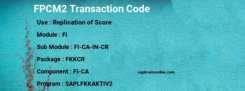 SAP FPCM2 transaction code