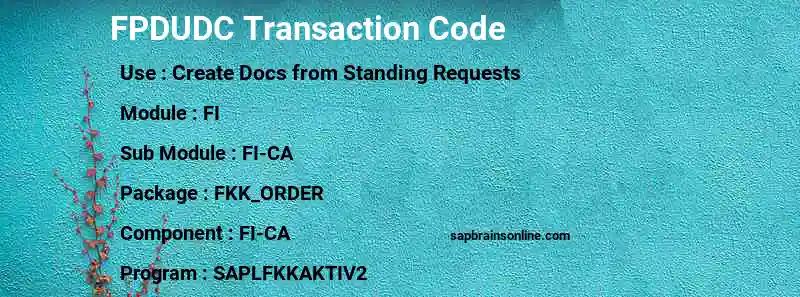 SAP FPDUDC transaction code