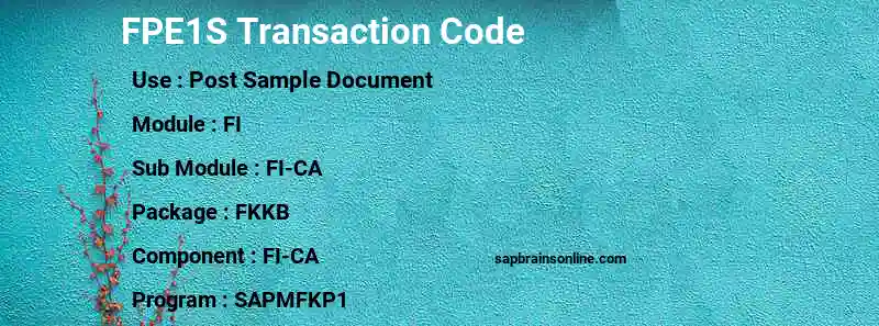 SAP FPE1S transaction code