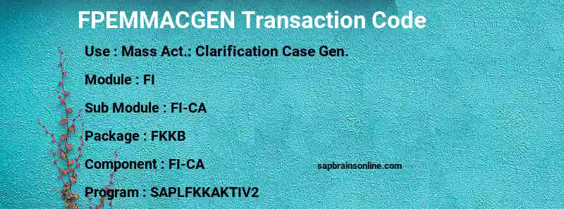 SAP FPEMMACGEN transaction code