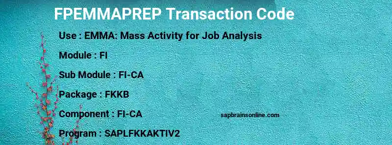 SAP FPEMMAPREP transaction code