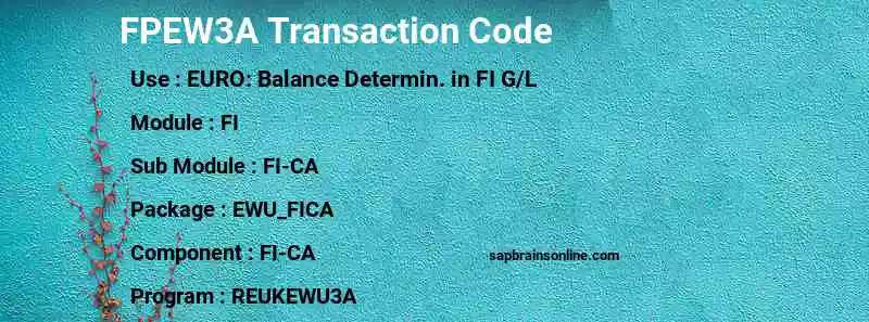 SAP FPEW3A transaction code