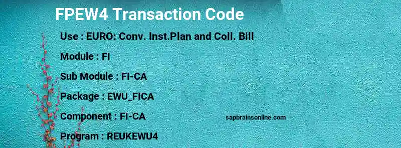 SAP FPEW4 transaction code