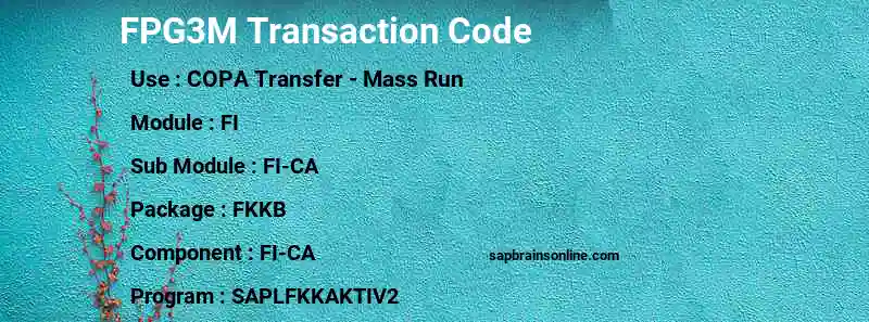 SAP FPG3M transaction code