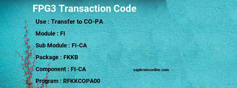 SAP FPG3 transaction code
