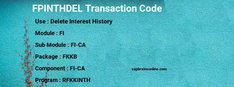 SAP FPINTHDEL transaction code