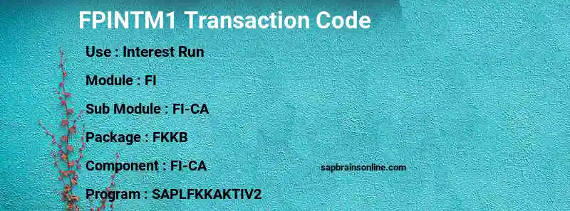 SAP FPINTM1 transaction code