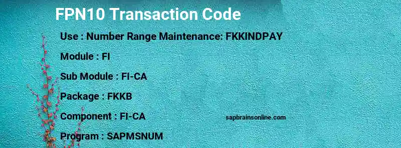 SAP FPN10 transaction code