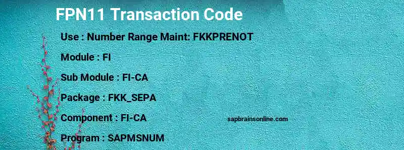 SAP FPN11 transaction code
