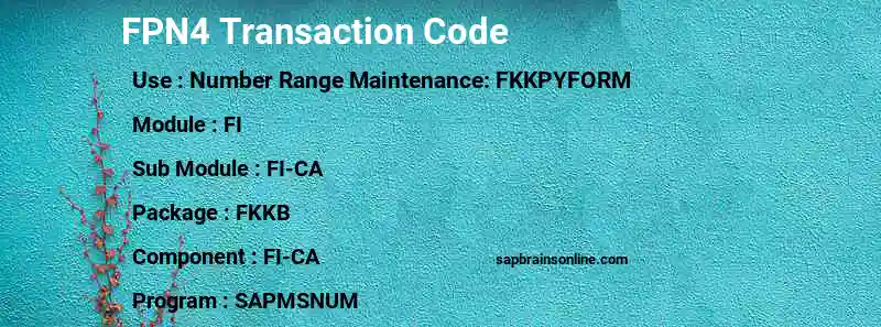 SAP FPN4 transaction code