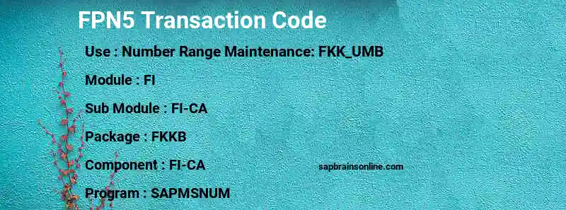 SAP FPN5 transaction code