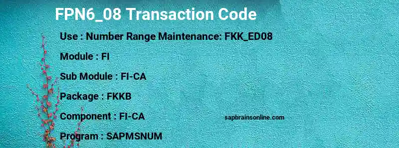 SAP FPN6_08 transaction code