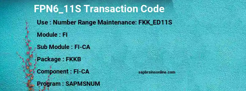 SAP FPN6_11S transaction code