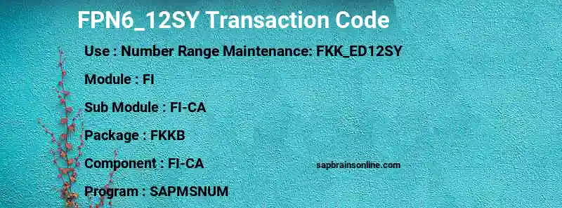 SAP FPN6_12SY transaction code