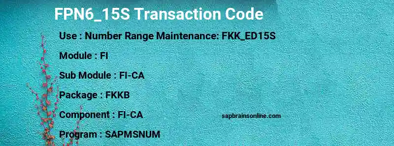 SAP FPN6_15S transaction code