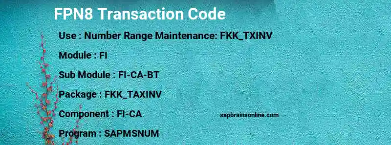 SAP FPN8 transaction code
