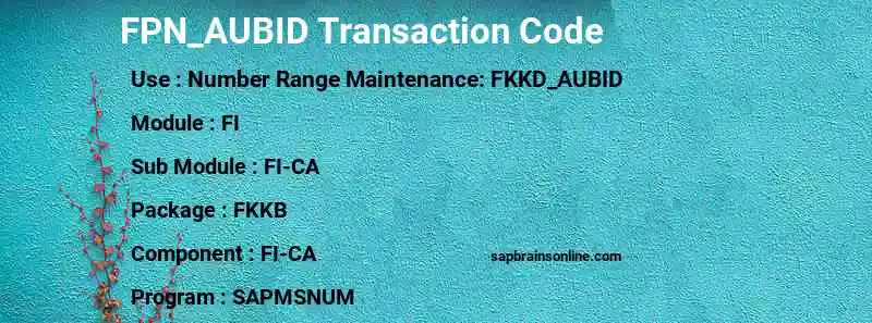 SAP FPN_AUBID transaction code