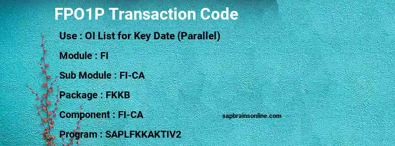 SAP FPO1P transaction code