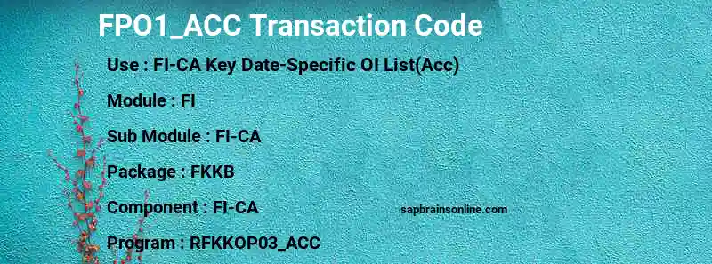 SAP FPO1_ACC transaction code