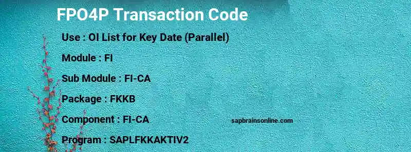 SAP FPO4P transaction code