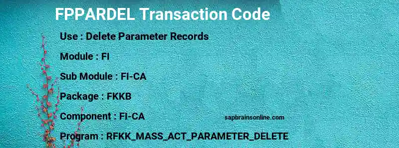 SAP FPPARDEL transaction code