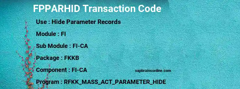 SAP FPPARHID transaction code