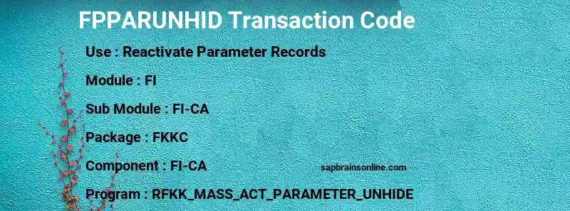 SAP FPPARUNHID transaction code