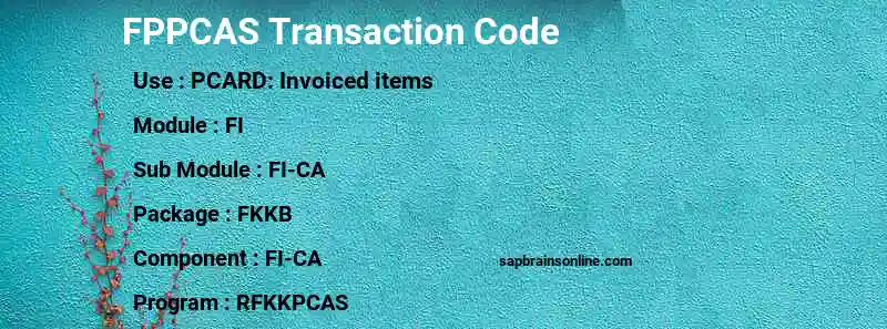 SAP FPPCAS transaction code