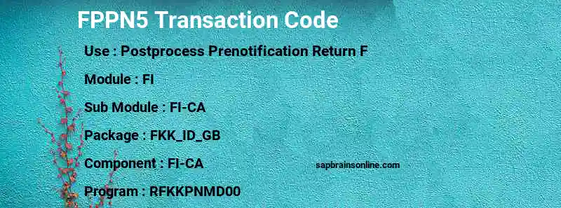 SAP FPPN5 transaction code