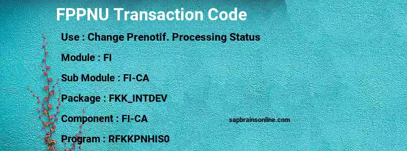 SAP FPPNU transaction code