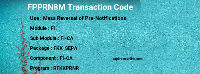 SAP FPPRN8M transaction code