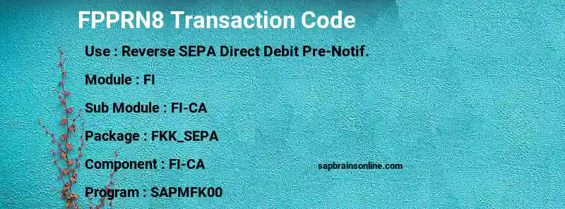 SAP FPPRN8 transaction code