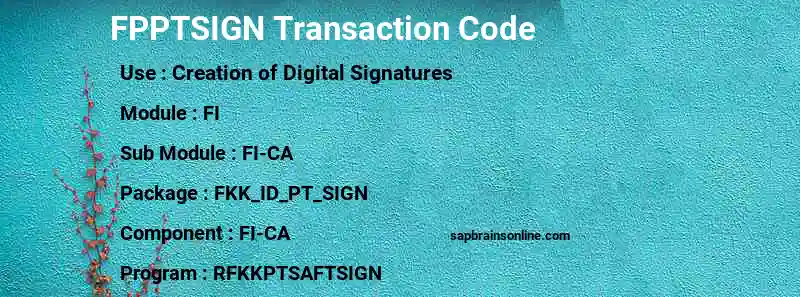 SAP FPPTSIGN transaction code