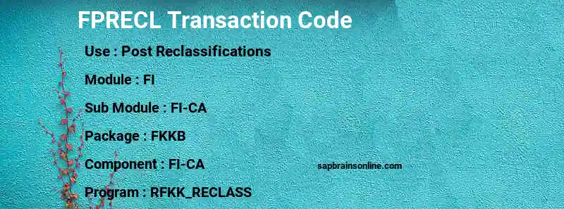 SAP FPRECL transaction code